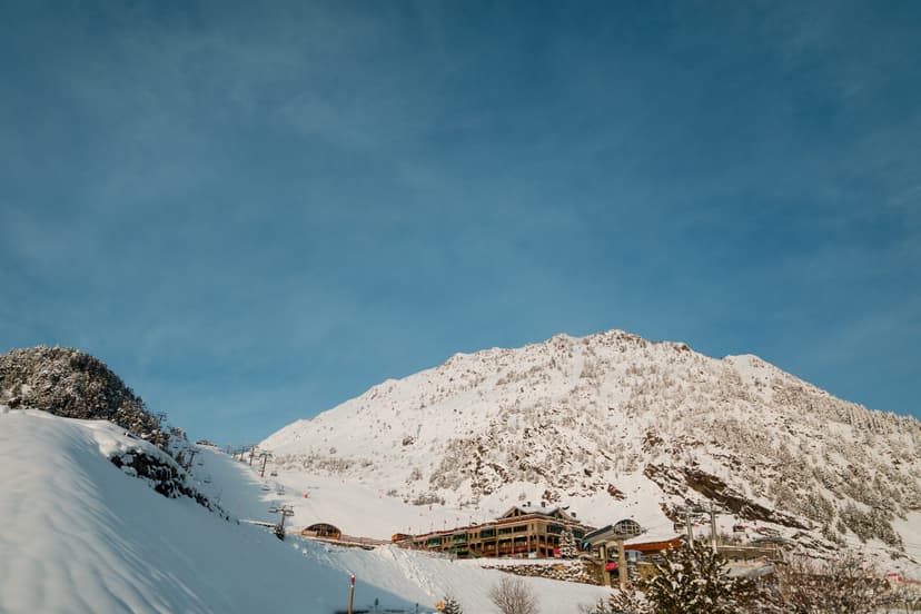 La Massana ski resort under blue skies