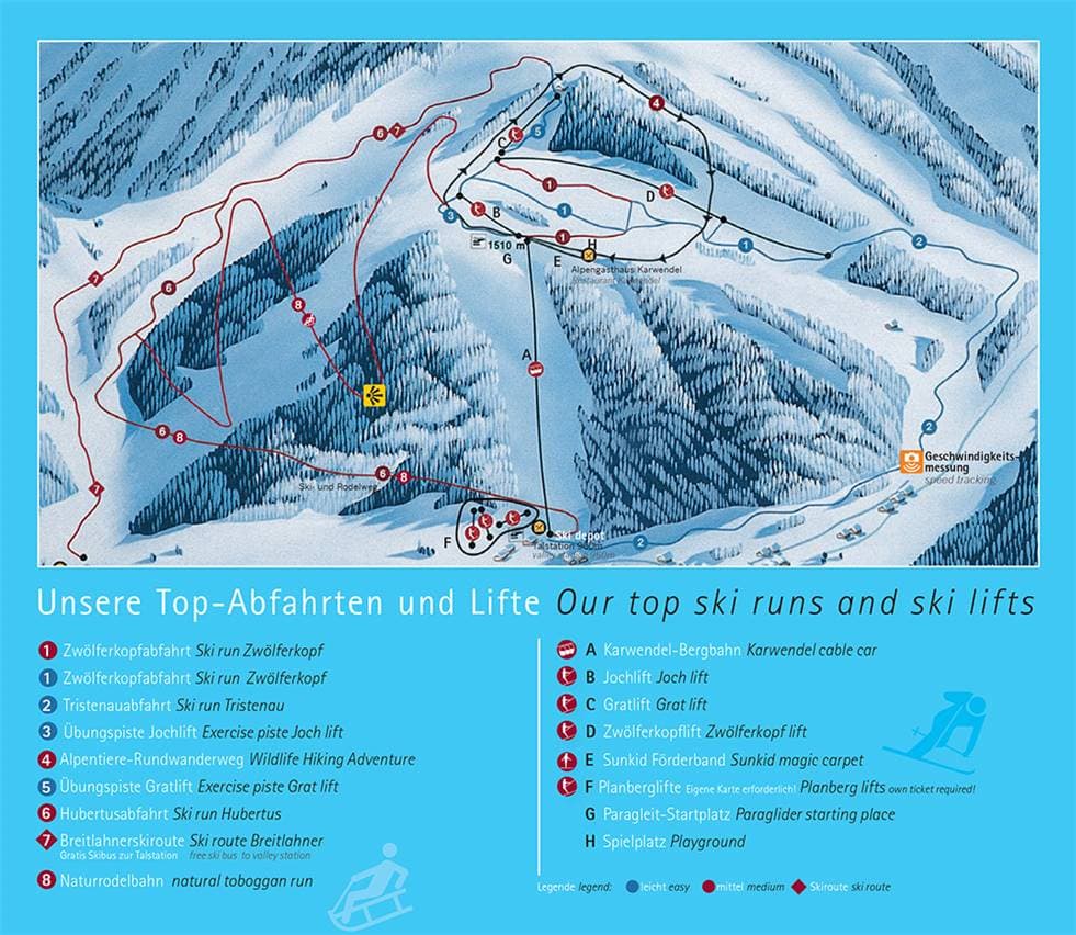 Pertisau ski map