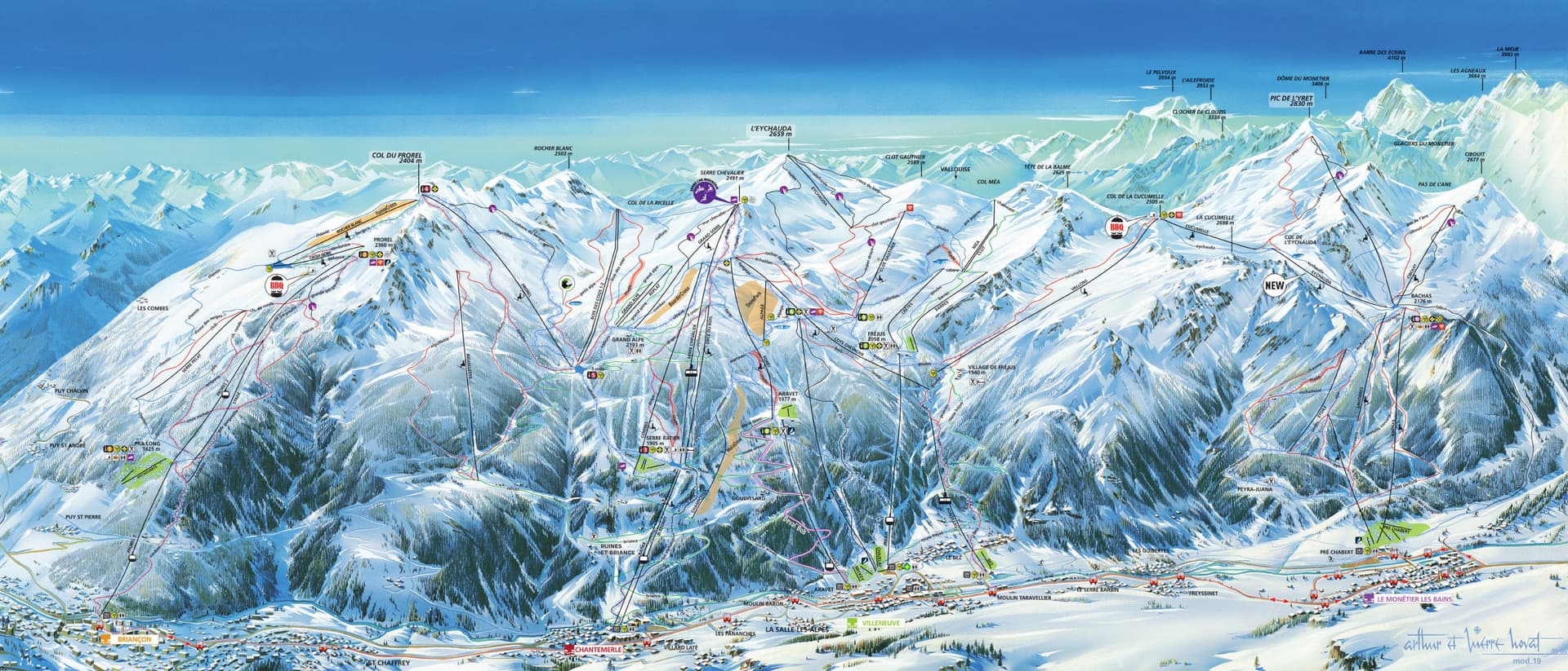 Briançon - Serre Chevalier ski map